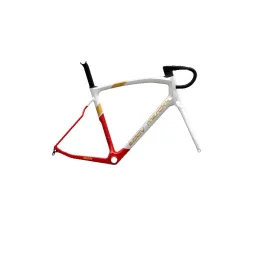 Eddy Merckx 525 Discc 7E3 Frame Fork Set Pearl White/Red/Royal Gold Metallic L (CONFIG035775)