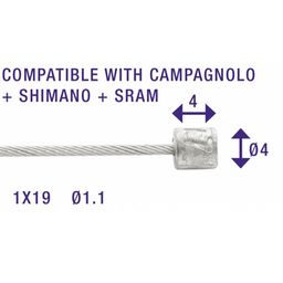 Kabel Xlc wp der binnen 1.1 rvs sl 1x19 ds a 100 (8716706005790)