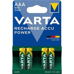 Varta oplaadbare mini penlite batterij aaa 800 mah nimh 1.2v 4 stuks op kaart (4008496550616)