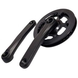 Hzb / lasco crankset 32 tands 1/8 + 3/32 155mm met dubbele beschermrand zwart (8716637021586)
