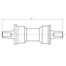 M-Wave vervangende trapas JIS L-113 mm zilver (0887539017804)