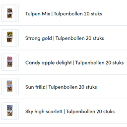 Kh bloembollen Verschillende zakjes tulpenbollen (25788)