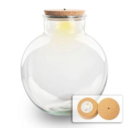 Terrarium fles met (LED) kurk - Bolder Bob - Ø 30 cm ↑ 31 cm - Met LED-kurk (53749)