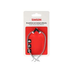 Simson broekklemmen metaal met reflectie (8711646936128)