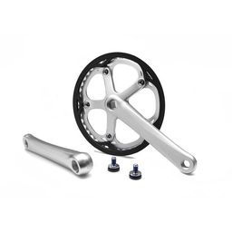 Brompton Crankset - Spider type complete incl LH+RH - 44T (Silver) (5053099020133)