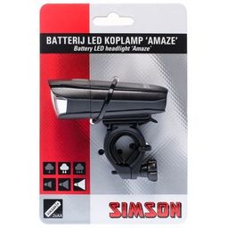 Simson koplamp Amaze batterij 25 lux stuurbocht (8711646230059)