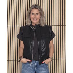 GILET PU BRUIN