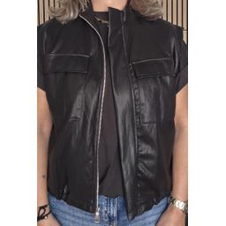 GILET PU BRUIN
