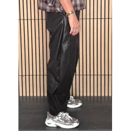 PU BARREL BROEK BRUIN