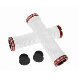 Lizardskins Handvaten lock-on bearclaw - wit rode clamps (0696260990023)
