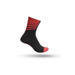 GripGrab Racing Stripes Sock Black/Red XS (5708486005278)