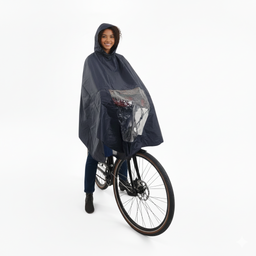 Merkloos Hooodie Poncho Deluxe Navy Blauw (8719874748926)