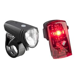 Axa greenline set voor+achter 15 lux - 1 led oplaa (8713249252155)