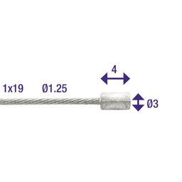 Univ Elvedes gas binennkabel 2250mm N-nippel verzinkt 6413-49 (8716706004502)