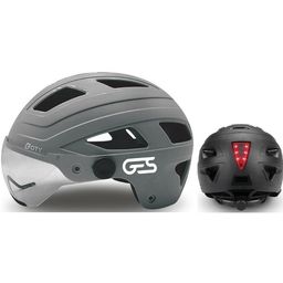 Helm Ges City L Grijs Mat 59-61 6 Leds Rood Met Scherm (8435274968305)