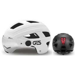 Helm Ges City L Wit Mat 59-61 6 Leds Rood Met Scherm (8435274968299)