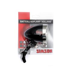 Batterijkoplamp Simson "Holland"zwart 3 LED's ,voorvorkmontage, met re (8711646207716)