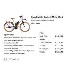 Riese & Müller Cruiser2 Mixte silent, 50cm, 545wh Kiox 300 Mixed Cream 50cm 2024 (F01267_05020103070428)