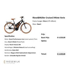 Riese & Müller Cruiser2 Mixte vario, 55cm, 545wh Mixed Zwart 55cm 2024 (WRJ2CRUM3ND201162)