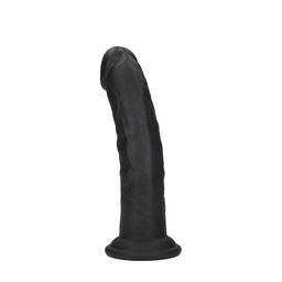 Realrock by shots Dual Density Silicone Gebogen Realistische Dildo met Zuignap - 6 / 15,5 cm - Zwart (8714273021007)