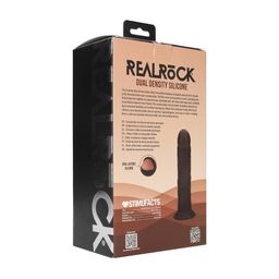 Realrock by shots Dual Density Silicone Gebogen Realistische Dildo met Zuignap - 8 / 20,5 cm - Zwart (8714273021038)