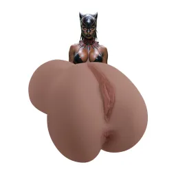 Xkin by shots Superheroes - Pantheress - Dual Entry Vibrating Masturbator - 660g - Brown (8714273031754)