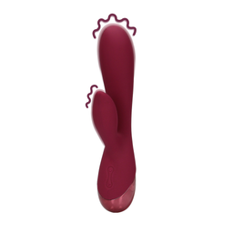 Loveline by shots Zachte Siliconen Konijn Vibrator - Donker Kers (8714273051486)