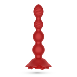 Crushious Rosaline - Draaibare Anale Rozenplug met Afstandsbediening - Rood (7403254158894)