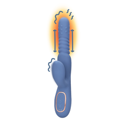 Loveline by shots Warmende Draaibare Kralen en Duwende Konijnen Vibrator - Blauw Nova (8714273049063)