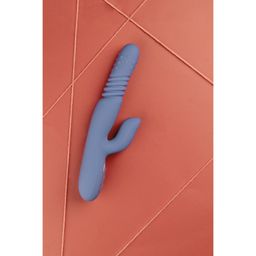 Loveline by shots Warmende Draaibare Kralen en Duwende Konijnen Vibrator - Blauw Nova (8714273049063)