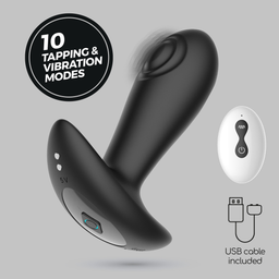 Crushious Octo - Tapping Anale Plug met Afstandsbediening - Zwart (7403254158917)