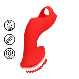 Loveline by shots Textured Finger Vibrator - Sunrise Red (8714273044846)