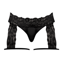 Male power G-String Garter Short - L/XL - Zwart (845830058346)