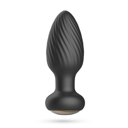 Crushious Twister - Draaibare Anale Plug met Afstandsbediening - Zwart (7403254156692)