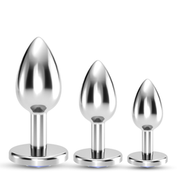 Crushious Bijou - Anal Wet Train Trio - 3 Jewel Plugs - Blauw (7403254151062)