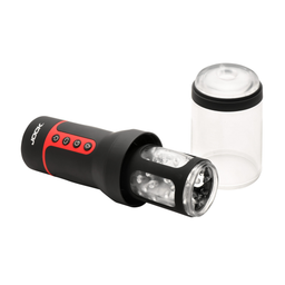 Curve toys Auto Spin - Draaien en Duwen Masturbator - Transparant/Zwart (653078944969)