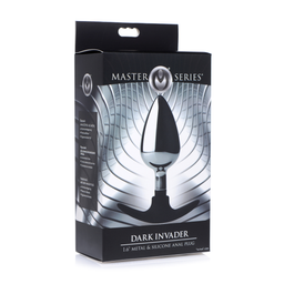 Xr brands Donkere Indringer - Metaal en Silicone Anale Plug - Groot (848518036148)