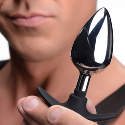 Xr brands Donkere Indringer - Metaal en Silicone Anale Plug - Groot (848518036148)