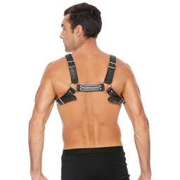 Ouch! by shots Leren Bulldog Harnas met Gespen - S/M (7423522519554)