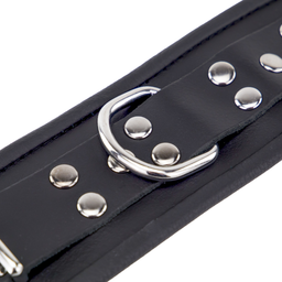 Red leather Leren Handboeien - Zwart (3701019809697)