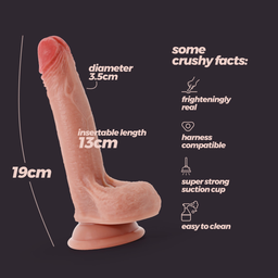 Crushious Inviktus - Vloeibare Silicoen Dildo - 7 / 19 cm - Vleeskleur (7403254159310)