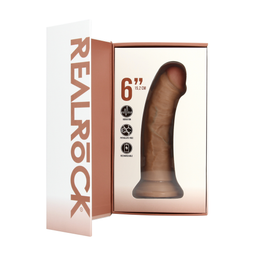 Realrock by shots Vibrerende Reguliere Gebogen Cock - 6 / 15,5 cm - Tan (8714273041692)