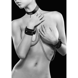 Ouch! by shots Gebonden Leren Halsband met Handboeien (7423522575505)