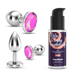 Crushious Bijou - Anal Wet Train Trio - 3 Jewel Plugs - Roze (7403254151024)
