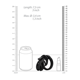Mancage by shots Model 23 - Chastity Cage - 2,5'' / 6,5 cm - Zwart (8714273051233)