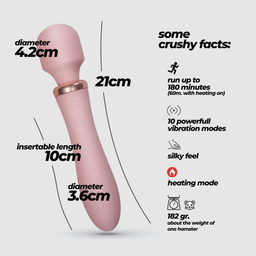 Crushious Jinx - Dual Wand Massager met Verwarmingsmodus - Rosé Wijn (7403254161108)