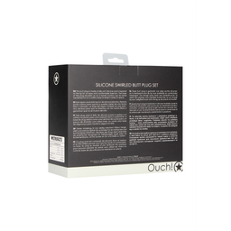 Ouch! by shots Gedraaid Butt Plug Set - Zwart (8714273925664)