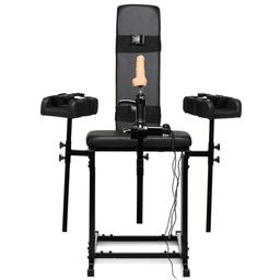 Xr brands MS Obedience Chair met Sex Machine - Zwart (848518051530)