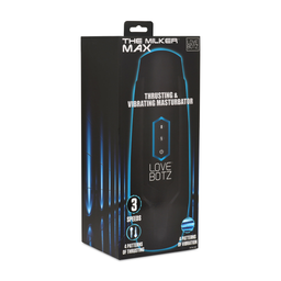 Xr brands De Milker Max - 14X Duwende en Vibrerende Masturbator - Zwart (848518053558)