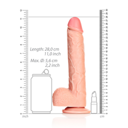 Realrock by shots Rechtdoorgaande Realistische Dildo met Ballen en Zuignap - 10 / 25,5 cm (7423522629604)